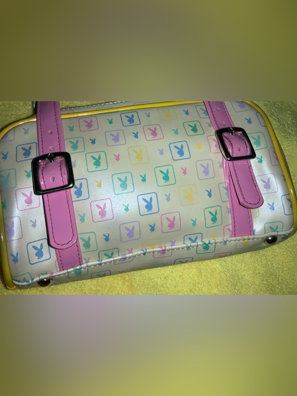Vintage Y2K playboy pastel monogram bowler purse